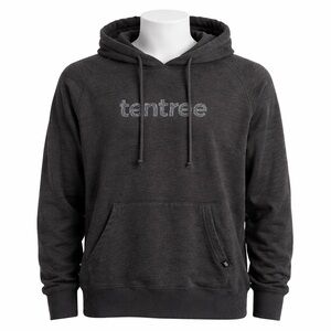 Size L Tentree Men’s Grey Logo Hoodie Pullover Kangaroo Pocket Eco Sweatshirt